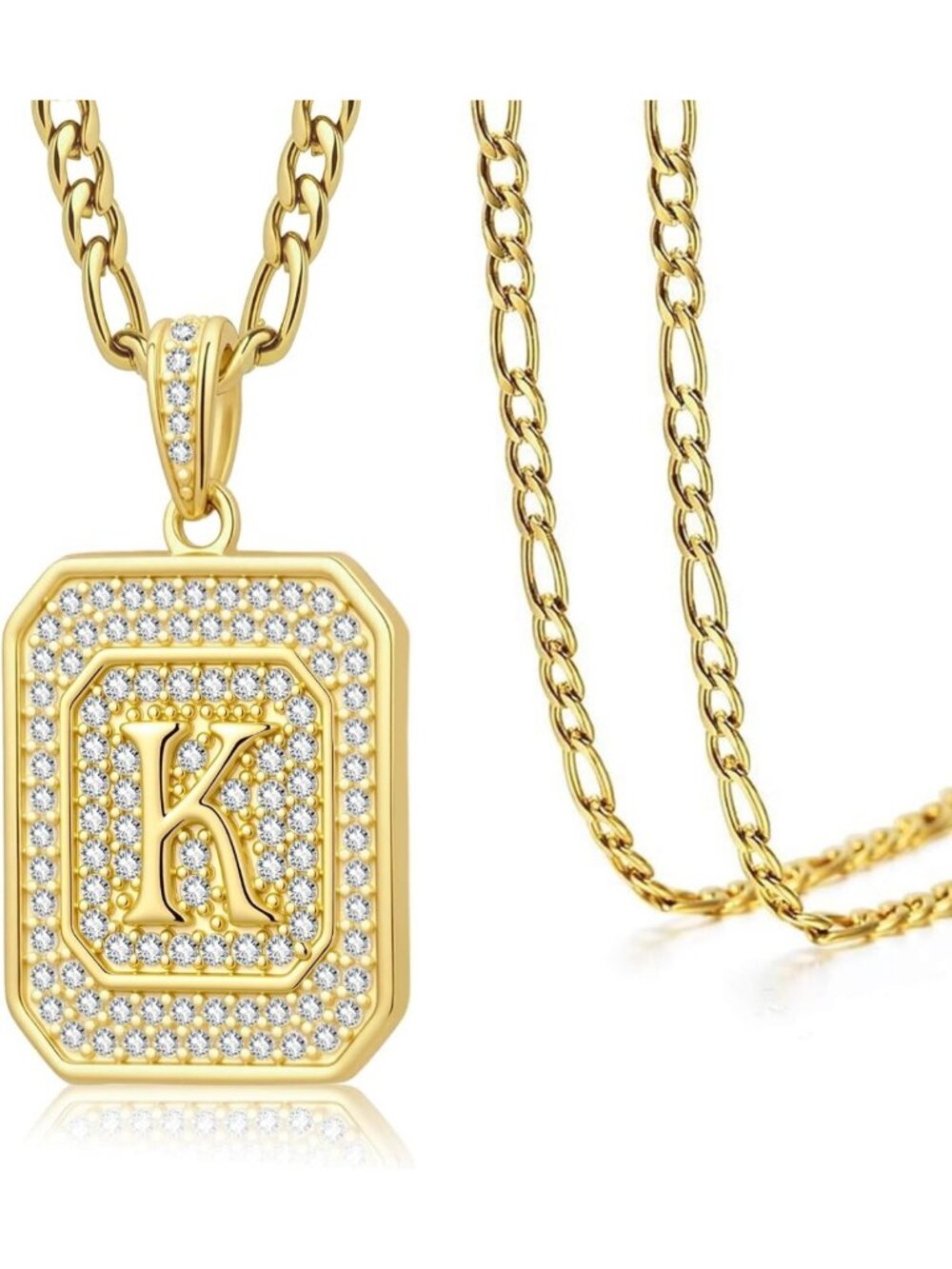 Personalized 14K/18K Gold Initial Necklace for Women & Men - A-Z Letter Pendant
